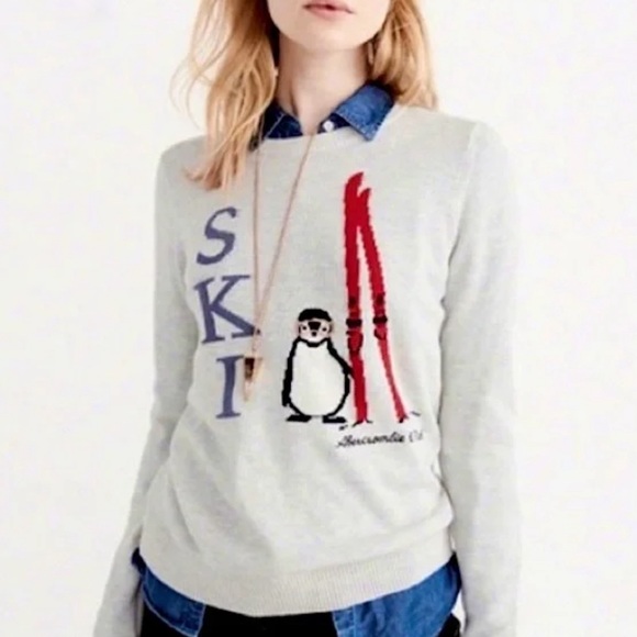 Abercrombie And Fitch Penguin Ski Cotton Blend Logo Sweater - Picture 1 of 6